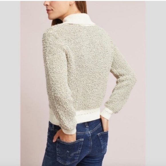 Anthropologie Moth nubby knit quarter-zip pullover sweater Size: M - Picture 11 of 11